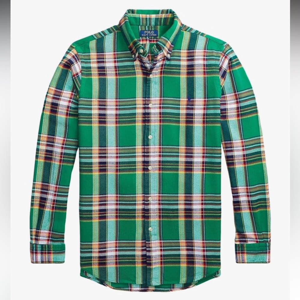 Polo Ralph Lauren Green Plaid Casual Button Down Shirt